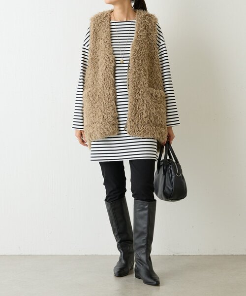 BEARDSLEY(ビアズリー)の「刺繍入りボーダーロングプルオーバー(Tシャツ/カットソー・レディース・ネイビー・FREE)」の18枚目の写真