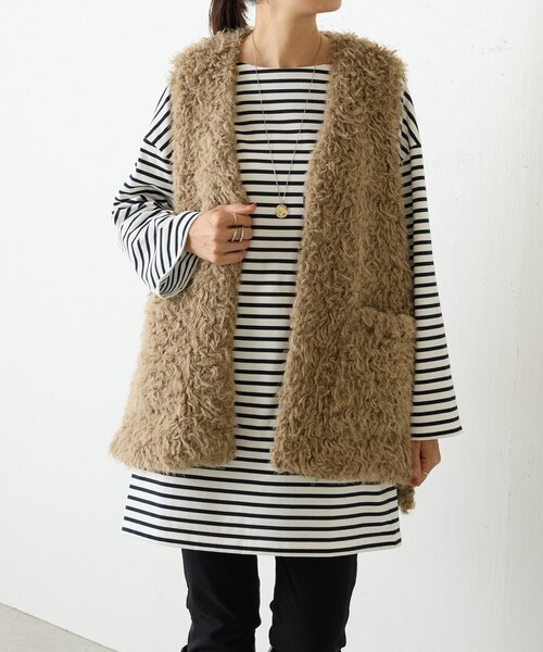 BEARDSLEY(ビアズリー)の「刺繍入りボーダーロングプルオーバー(Tシャツ/カットソー・レディース・ネイビー・FREE)」の19枚目の写真