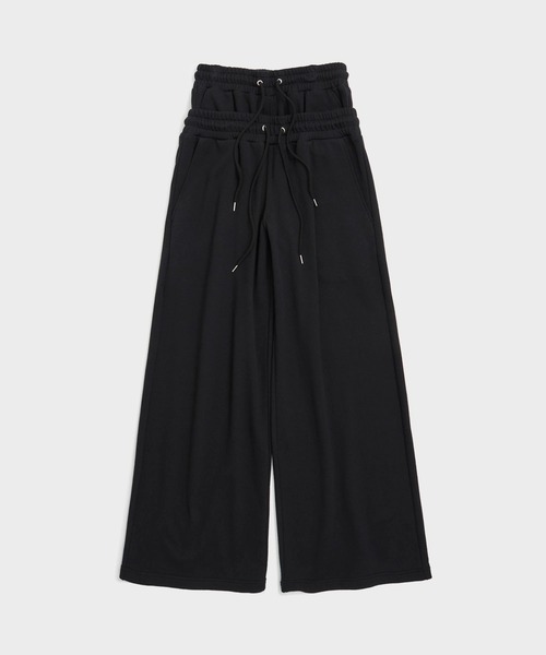 JOHN LAWRENCE SULLIVAN(ジョンローレンスサリバン)の「【JOHN LAWRENCE SULLIVAN/ジョンローレンスサリバン】SWEAT STUCKED PANTS/スウェットスタックパンツ(スウェットパンツ・レディース・ブラック・S/XS)」の1枚目の写真