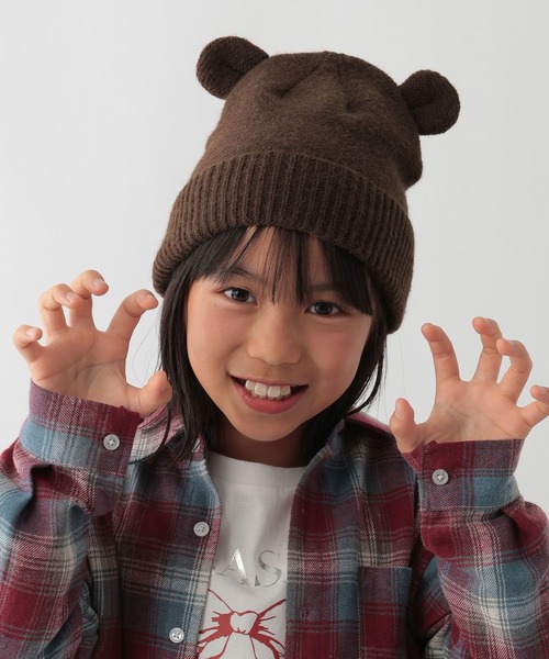 FOUND GOOD（ファウンドグッド）の「K/クマミミニットキャップ（キャップ・キッズ・ブラウン系5/アイボリー・FREE）」の3枚目の写真