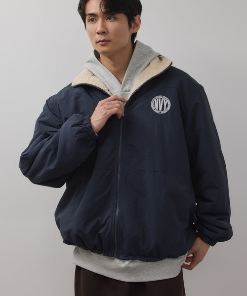 セール】NAVY 裏ボアリバーシブルブルゾン（ブルゾン）｜NAVY