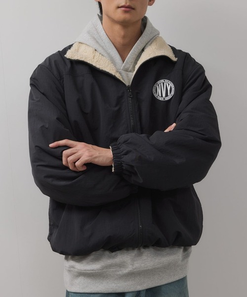 セール】NAVY 裏ボアリバーシブルブルゾン（ブルゾン）｜NAVY