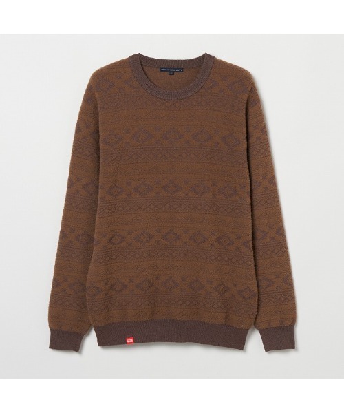 ROSASEN(ロサーセン)の「【Rosasen/GOLF】モールニット オルテガ柄セーター(ニット/セーター・メンズ・ネイビー/ブラウン/グレー・XL/L/M)」の3枚目の写真
