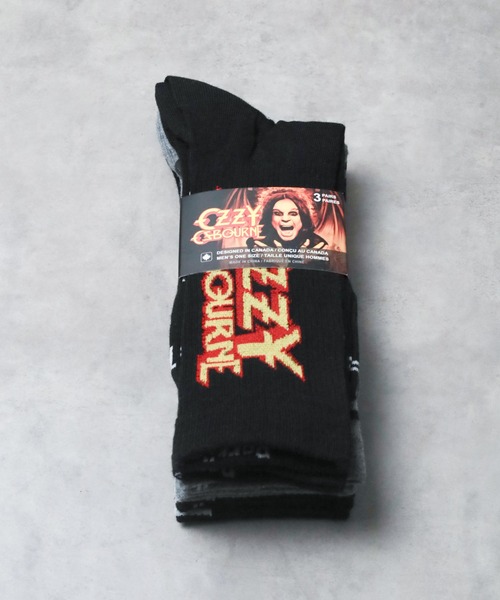 ARCHIVER(アーカイバ)の「【RES】【Perri's Socks(ぺリーズソックス)】Ozzy Osbourne 3Pソックス(ソックス/靴下・メンズ・ブラック・FREE)」の2枚目の写真