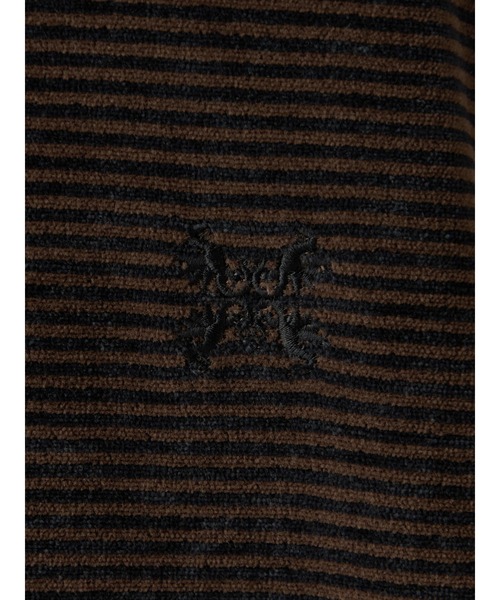 Mc McGREGOR(エムシーマックレガー)の「【Mc McGREGOR】ベロアボーダーモックネックT(Tシャツ/カットソー・メンズ・ホワイト/ブラウン/レッド・L/M)」の15枚目の写真
