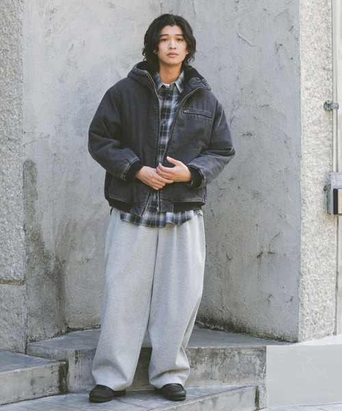 セール】DENIM BOA HOODIE JACKET / デニムボアフードジャケット