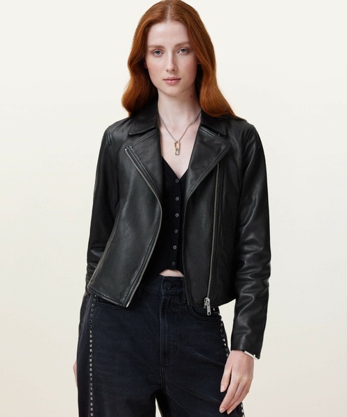 ALLSAINTS(オールセインツ)の「ALLSAINTS VELA BIKER(ライダースジャケット・レディース・ブラック・8/6/4/10)」の1枚目の写真