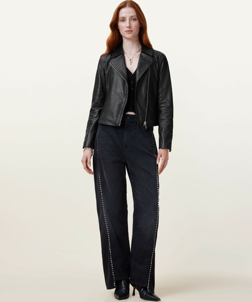 ALLSAINTS(オールセインツ)の「ALLSAINTS VELA BIKER(ライダースジャケット・レディース・ブラック・8/6/4/10)」の4枚目の写真