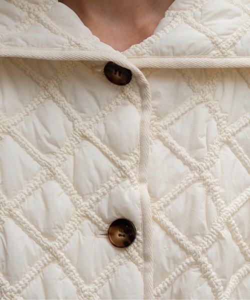 lawgy（ラウジー）の「hooded quilted stitch point coat / フーデッドキルテッドステッチポイントコート（その他アウター・レディース・ブラック/ホワイト・FREE）」の11枚目の写真