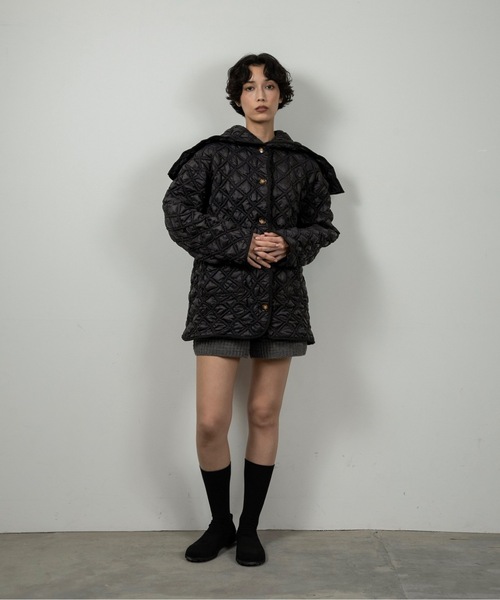 lawgy（ラウジー）の「hooded quilted stitch point coat / フーデッドキルテッドステッチポイントコート（その他アウター・レディース・ブラック/ホワイト・FREE）」の22枚目の写真