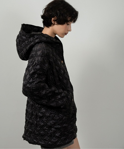 lawgy（ラウジー）の「hooded quilted stitch point coat / フーデッドキルテッドステッチポイントコート（その他アウター・レディース・ブラック/ホワイト・FREE）」の16枚目の写真