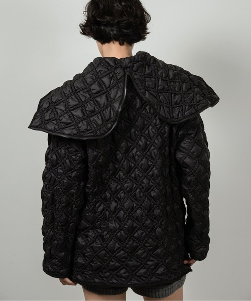 lawgy（ラウジー）の「hooded quilted stitch point coat / フーデッドキルテッドステッチポイントコート（その他アウター・レディース・ブラック/ホワイト・FREE）」の17枚目の写真