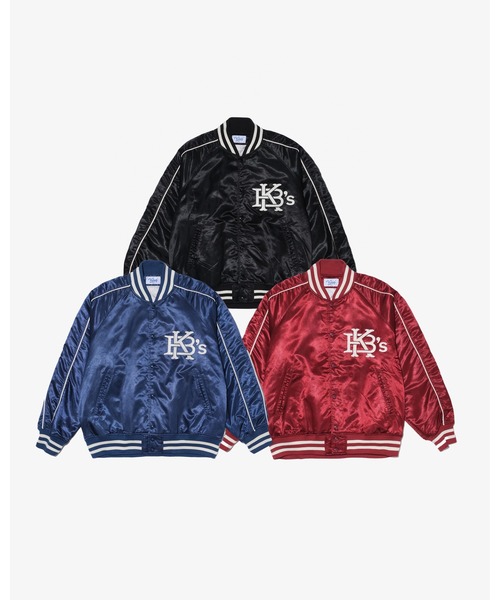 KEBOZ(ケボズ)の「SATIN VARSITY JACKET(スタジャン・メンズ・バーガンディー/ネイビー/ブラック・M/L/XL)」の8枚目の写真