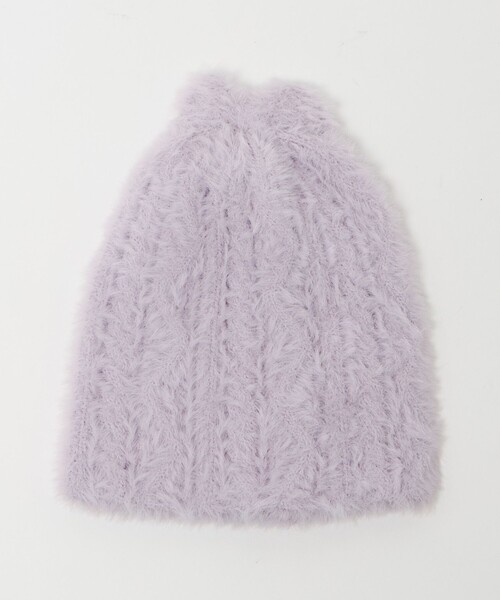 green label relaxing(グリーンレーベルリラクシング)の「リボン ビーニー / 帽子(ニットキャップ/ビーニー・キッズ・オフホワイト/ライラック/ライトグレー/モカ・FREE)」の4枚目の写真