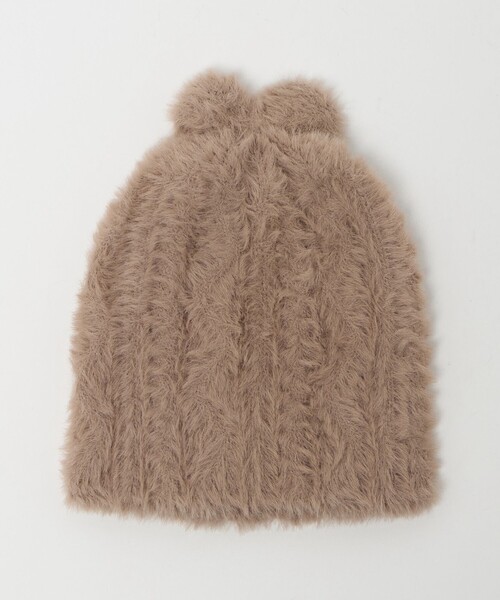 green label relaxing(グリーンレーベルリラクシング)の「リボン ビーニー / 帽子(ニットキャップ/ビーニー・キッズ・オフホワイト/ライラック/ライトグレー/モカ・FREE)」の3枚目の写真