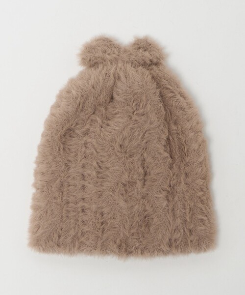 green label relaxing(グリーンレーベルリラクシング)の「リボン ビーニー / 帽子(ニットキャップ/ビーニー・キッズ・オフホワイト/ライラック/ライトグレー/モカ・FREE)」の5枚目の写真