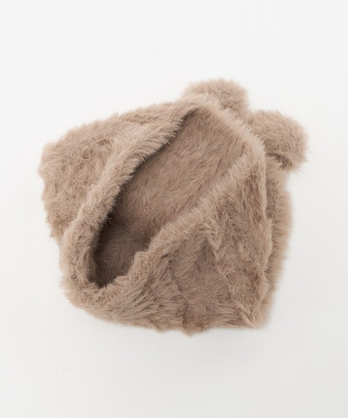 green label relaxing(グリーンレーベルリラクシング)の「リボン ビーニー / 帽子(ニットキャップ/ビーニー・キッズ・オフホワイト/ライラック/ライトグレー/モカ・FREE)」の6枚目の写真