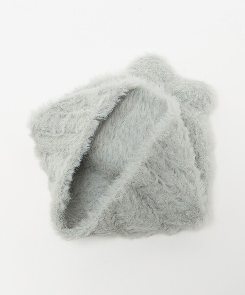 green label relaxing(グリーンレーベルリラクシング)の「リボン ビーニー / 帽子(ニットキャップ/ビーニー・キッズ・オフホワイト/ライラック/ライトグレー/モカ・FREE)」の11枚目の写真