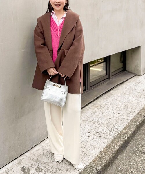 NOLLEY’S Sophi（ノーリーズソフィ）の「ウォッシャブル強撚ツイルワイドパンツ（その他パンツ・レディース・カーキ/ブラック/オフホワイト・36/34/38）」の21枚目の写真