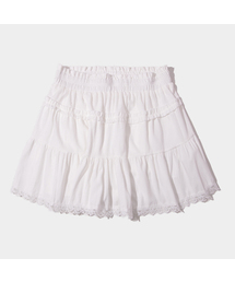 PLACE STUDIO（プレイススタジオ）の「ティアードピーチストライプフリルレースバンディングショートカンカンスカートパンツ _2COLOR（スカート）」