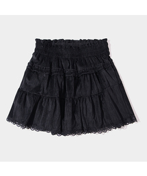 PLACE STUDIO（プレイススタジオ）の「ティアードピーチストライプフリルレースバンディングショートカンカンスカートパンツ _2COLOR（スカート）」