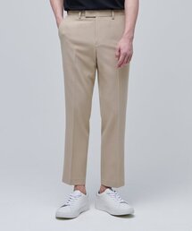 リラックステーパードヒドゥンバンディングクロップスラックス[ベージュ]