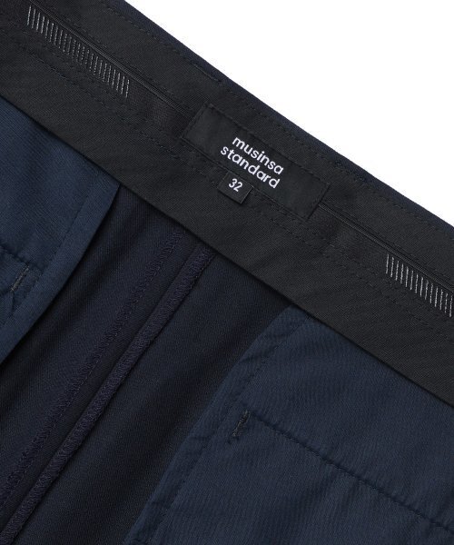 MUSINSA STANDARD（ムシンサスタンダード）の「スーパーワイドヒドゥンバンディングスラックス[ネイビー]（スラックス・メンズ・その他・26/27/28/29/36/34/32/30/31/33/40/38/42）」の6枚目の写真