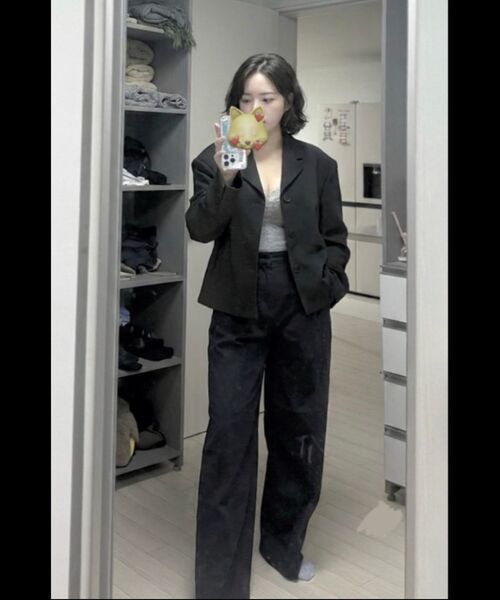 MUSINSA STANDARD（ムシンサスタンダード）の「スーパーワイドヒドゥンバンディングスラックス[ネイビー]（スラックス・メンズ・その他・26/27/28/29/36/34/32/30/31/33/40/38/42）」の9枚目の写真