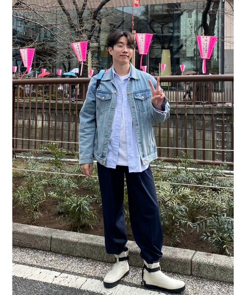 MUSINSA STANDARD（ムシンサスタンダード）の「スーパーワイドヒドゥンバンディングスラックス[ネイビー]（スラックス・メンズ・その他・26/27/28/29/36/34/32/30/31/33/40/38/42）」の10枚目の写真