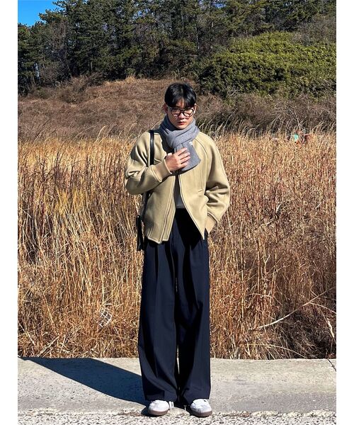 MUSINSA STANDARD（ムシンサスタンダード）の「スーパーワイドヒドゥンバンディングスラックス[ネイビー]（スラックス・メンズ・その他・26/27/28/29/36/34/32/30/31/33/40/38/42）」の13枚目の写真