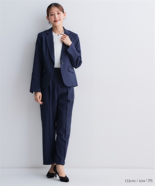 Petitjo（プッチージョ）の「小さいサイズ　【レディーススーツ】テーラードジャケット（セットアップ対応・上下別売り）　低身長さん・小柄女性（テーラードジャケット・レディース・ブラック/グレイッシュベージュ/ネイビー・PL/PM/PS/PSS）」の10枚目の写真