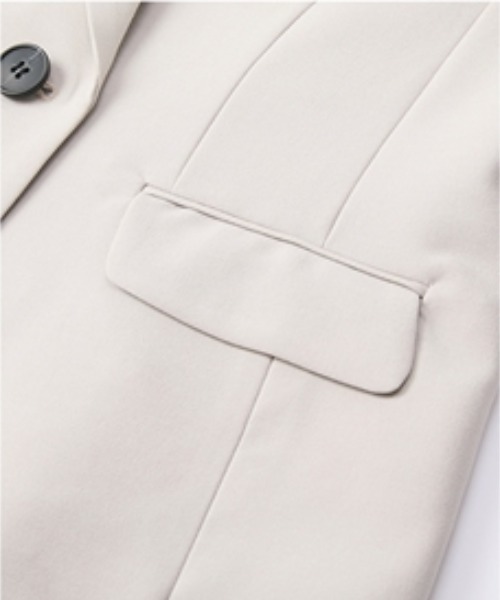 Petitjo（プッチージョ）の「小さいサイズ　【レディーススーツ】テーラードジャケット（セットアップ対応・上下別売り）　低身長さん・小柄女性（テーラードジャケット・レディース・ブラック/グレイッシュベージュ/ネイビー・PL/PM/PS/PSS）」の16枚目の写真