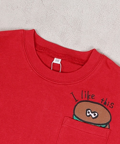 MARKEY'S(マーキーズ)の「ポケットひょっこりトレーナー(スウェット・キッズ・ベージュ/レッド/ブルー/オフホワイト・80/90/95/100/110/120/130/140/150)」の14枚目の写真