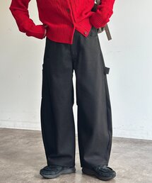 フェイクウールカーブペインターパンツ