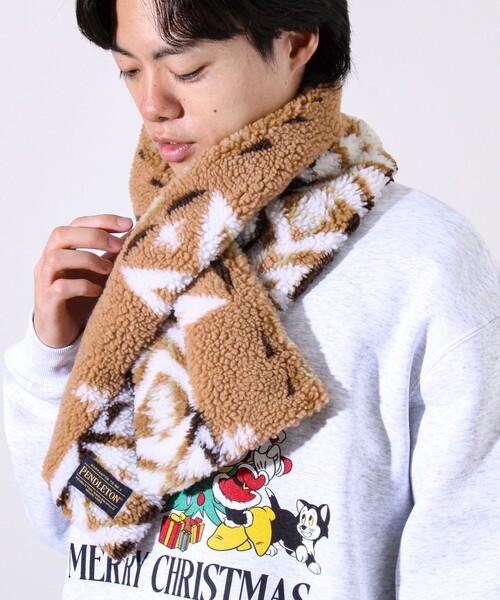 PENDLETON（ペンドルトン）の「【PENDLETON】別注 HARDING 差し込みボアマフラー（マフラー・メンズ・ベージュ系その他/ブラック/チャコールグレー/グレー系その他・FREE）」の8枚目の写真