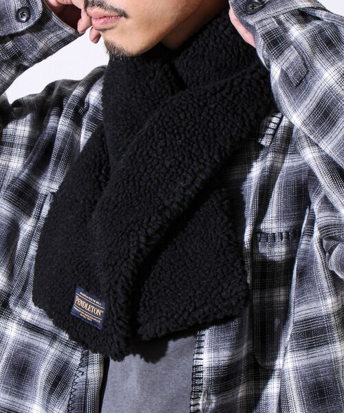 PENDLETON（ペンドルトン）の「【PENDLETON】別注 HARDING 差し込みボアマフラー（マフラー・メンズ・ベージュ系その他/ブラック/チャコールグレー/グレー系その他・FREE）」の11枚目の写真