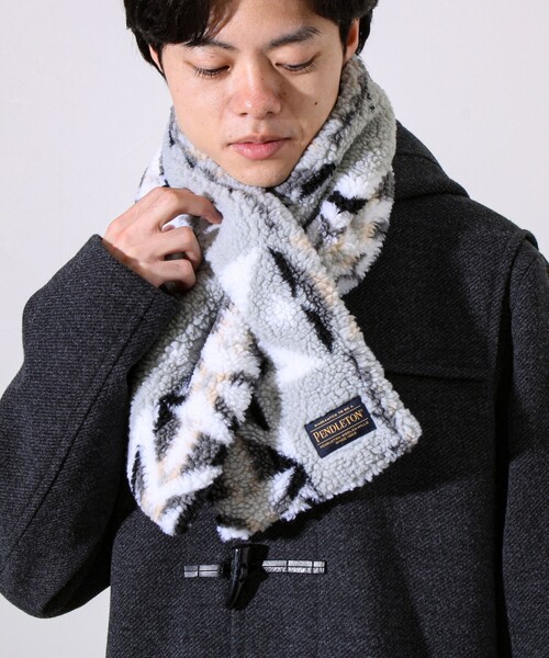 PENDLETON（ペンドルトン）の「【PENDLETON】別注 HARDING 差し込みボアマフラー（マフラー・メンズ・ベージュ系その他/ブラック/チャコールグレー/グレー系その他・FREE）」の14枚目の写真