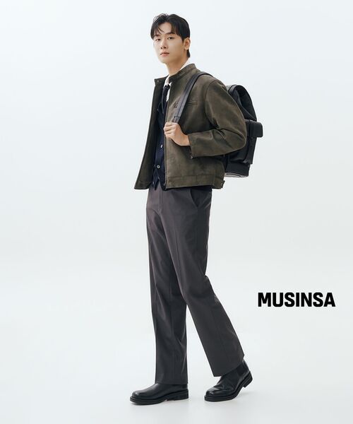 MUSINSA STANDARD（ムシンサスタンダード）の「シンセティックスエードレーサージャケット [ダスティカーキ]（ライダースジャケット・メンズ・その他・XX-LARGE/MEDIUM/LARGE/X-LARGE）」の9枚目の写真