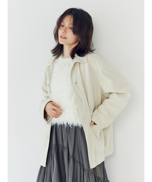 Ungrid(アングリッド)の「フェイクスウェードジャケット(テーラードジャケット・レディース・アイボリー/イエロー/ブラウン・FREE)」の2枚目の写真