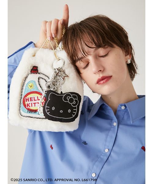FURFUR(ファーファー)の「HELLO KITTYエコファーショルダーバッグ(ショルダーバッグ・レディース・アイボリー/ライトグレー/ピンク・F)」の14枚目の写真