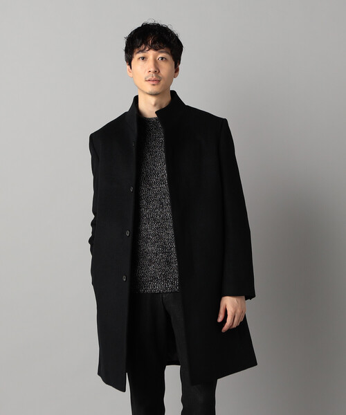 【美品】Platinum COMME CA コムサメン コート グレー アンゴラ アンゴラビーバー イタリアンカラーコート（0710WM01