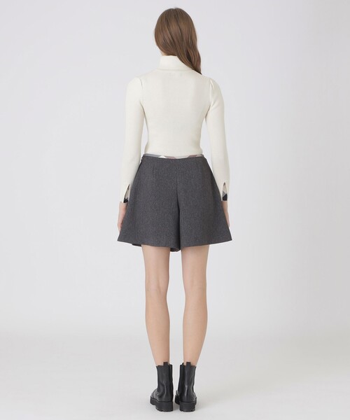 BLUE LABEL CRESTBRIDGE（ブルーレーベルクレストブリッジ）の「シックへリンボンキュロットパンツ（その他パンツ・レディース・ベージュ/ブラック・38/36）」の4枚目の写真