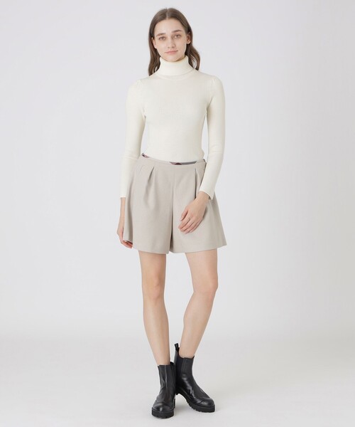 BLUE LABEL CRESTBRIDGE（ブルーレーベルクレストブリッジ）の「シックへリンボンキュロットパンツ（その他パンツ・レディース・ベージュ/ブラック・38/36）」の8枚目の写真