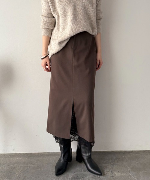 Doux archives(ドゥアルシーヴ)の「裾レースタイトスカート(スカート・レディース・ベージュ/ブラウン/グレー・SMALL/MEDIUM)」の13枚目の写真