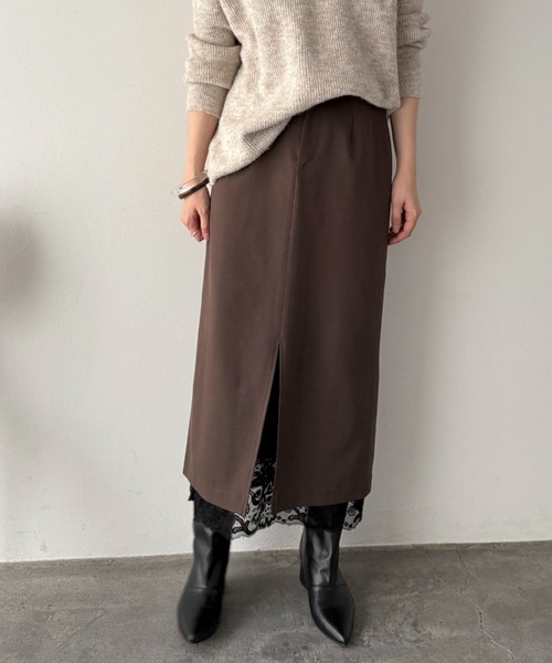 Doux archives(ドゥアルシーヴ)の「裾レースタイトスカート(スカート・レディース・ベージュ/ブラウン/グレー・SMALL/MEDIUM)」の14枚目の写真
