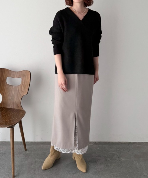 Doux archives(ドゥアルシーヴ)の「裾レースタイトスカート(スカート・レディース・ベージュ/ブラウン/グレー・SMALL/MEDIUM)」の20枚目の写真