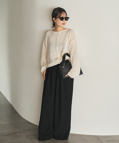 plage（プラージュ）の「《追加》washable Flare パンツ（その他パンツ・レディース・ホワイト/ブラック・34/36/38）」の3枚目の写真