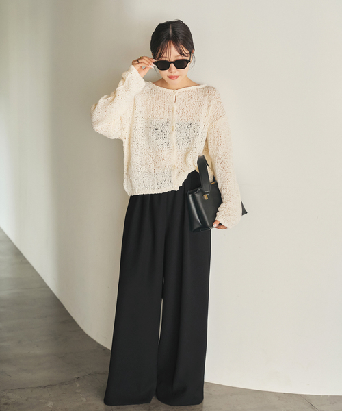 plage（プラージュ）の「《追加》washable Flare パンツ（その他パンツ・レディース・ホワイト/ブラック・34/36/38）」の8枚目の写真