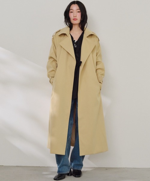 Shelly island（シェリーアイランド）の「ロングトレンチコート（トレンチコート・レディース・ベージュ/ブラック/グレー・FREE）」の3枚目の写真