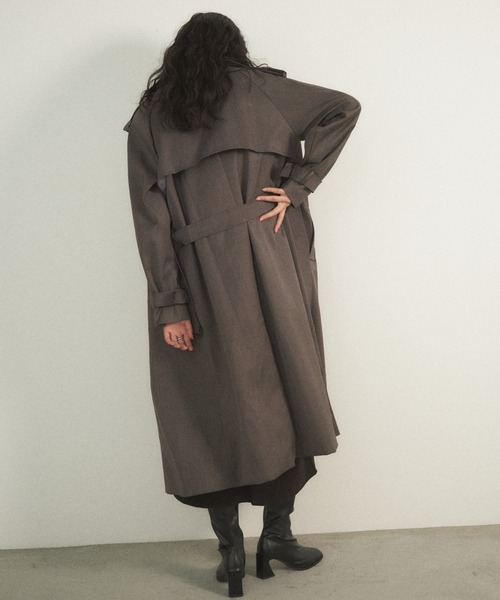 Shelly island（シェリーアイランド）の「ロングトレンチコート（トレンチコート・レディース・ベージュ/ブラック/グレー・FREE）」の14枚目の写真